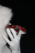 DIY biothanes Halsband Rot-Schwarz-Gold meliert, Gr. 19 -24 cm 1,5 cm breit