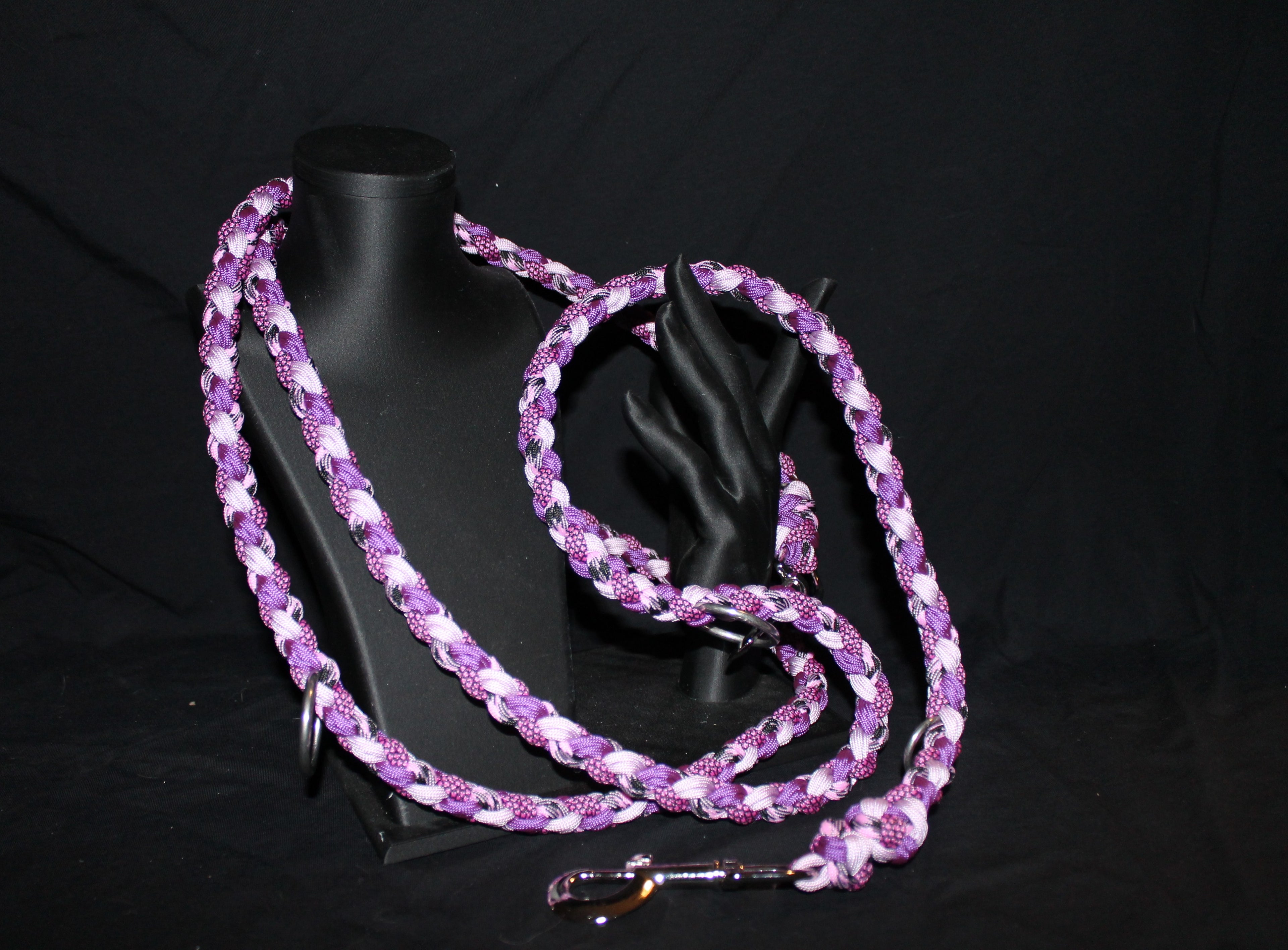 DIY Paracord 3-fach verstellbare Umhängeleine, Lila, 241 cm inkl. Karabiner